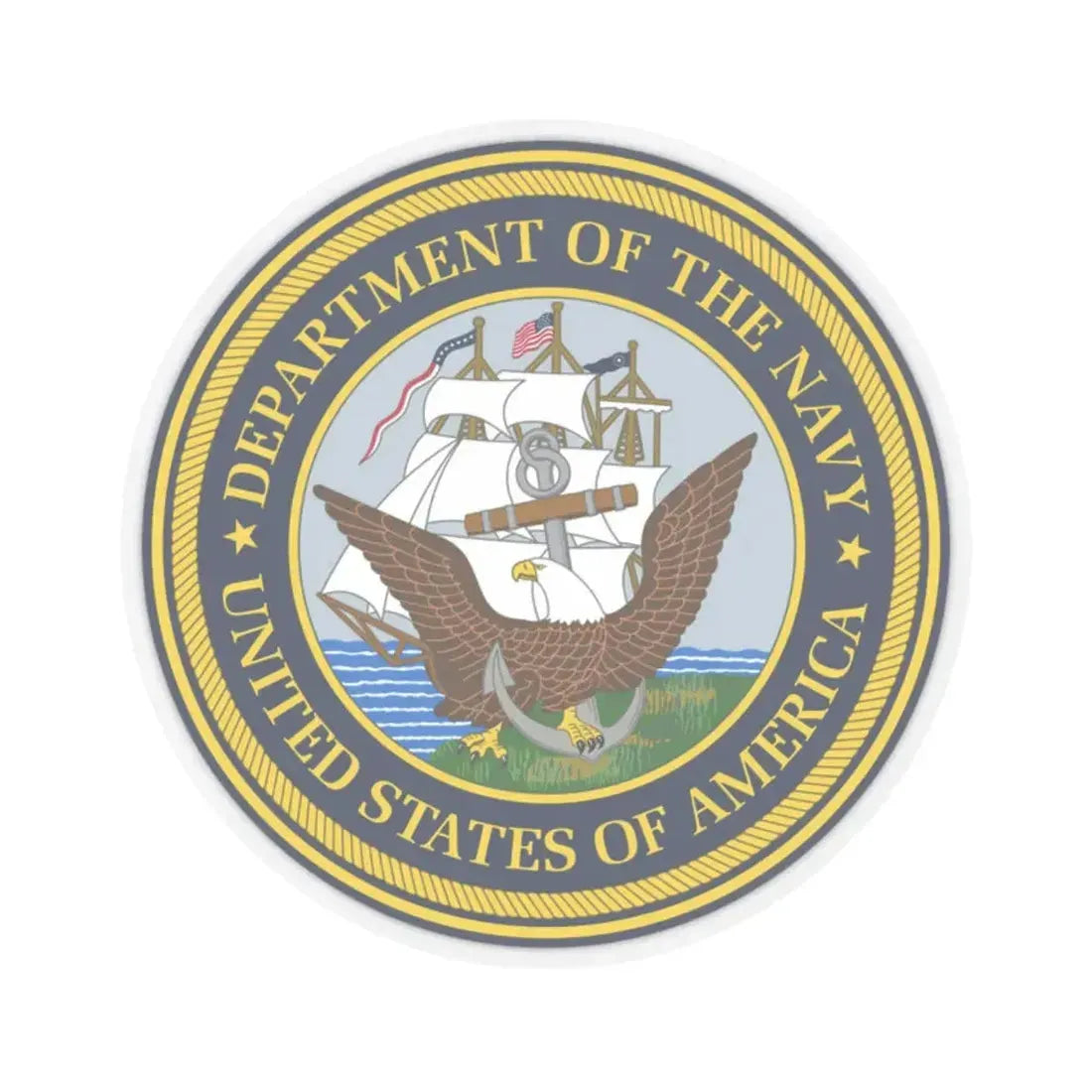 Official Seal of the Department of the Navy (U.S. Navy) STICKER Vinyl Kiss-Cut Decal 2 Inch Transparent - The Sticker Space