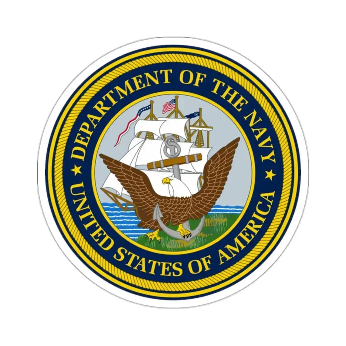 Official Seal of the Department of the Navy (U.S. Navy) STICKER Vinyl Kiss-Cut Decal 2 Inch White - The Sticker Space