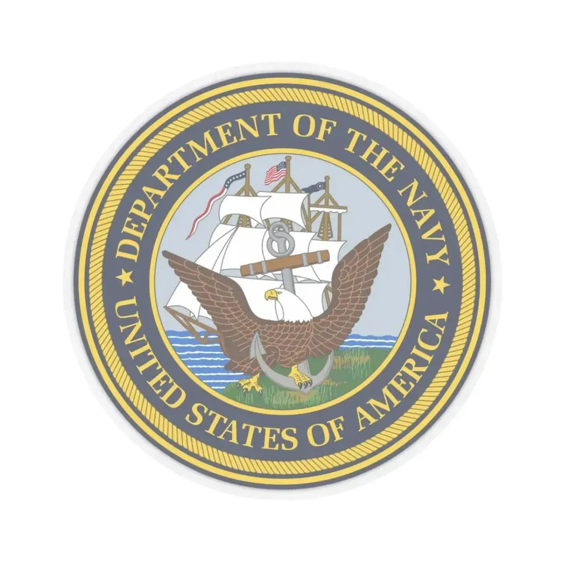 Official Seal of the Department of the Navy (U.S. Navy) STICKER Vinyl Kiss-Cut Decal 3 Inch Transparent - The Sticker Space