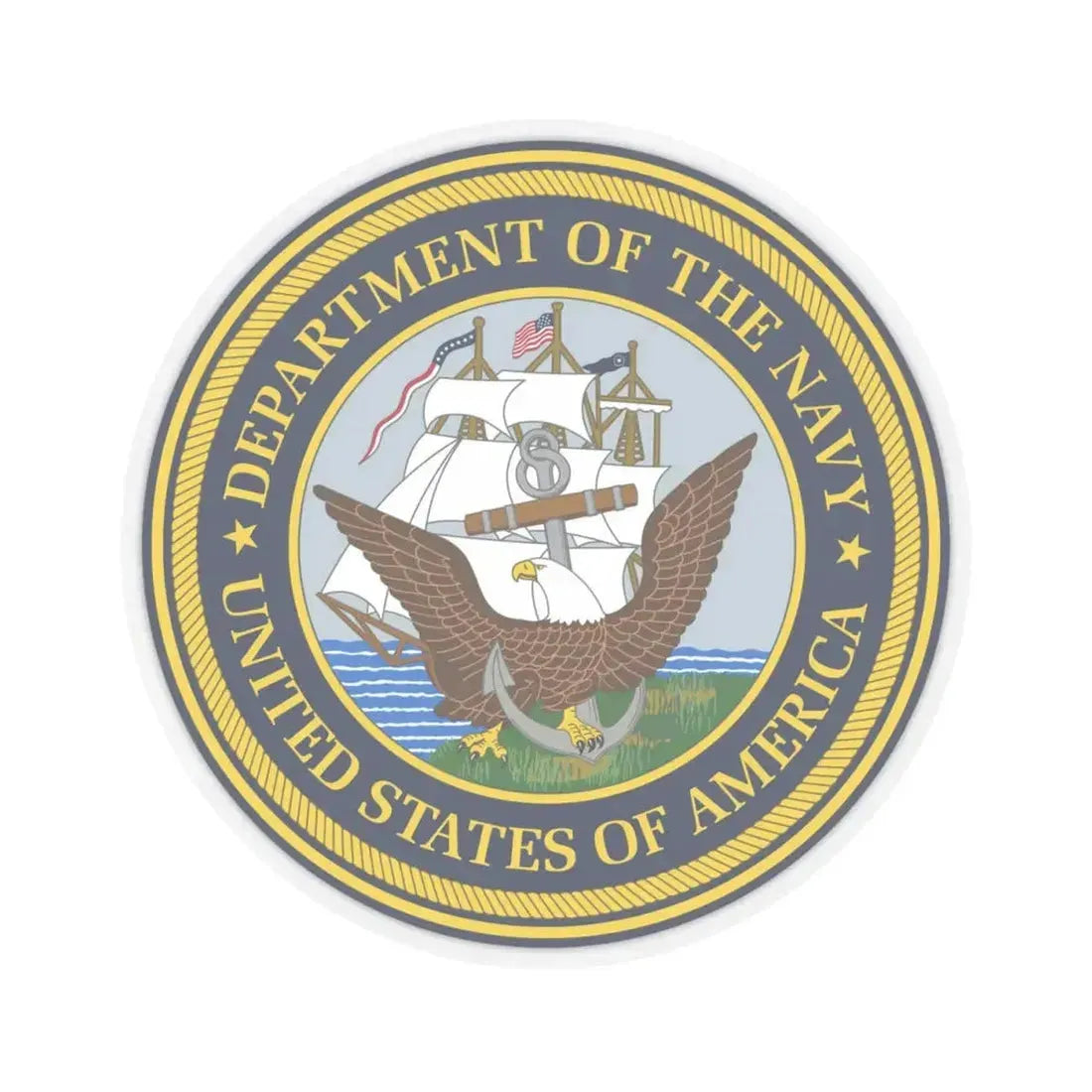 Official Seal of the Department of the Navy (U.S. Navy) STICKER Vinyl Kiss-Cut Decal 4 Inch Transparent - The Sticker Space