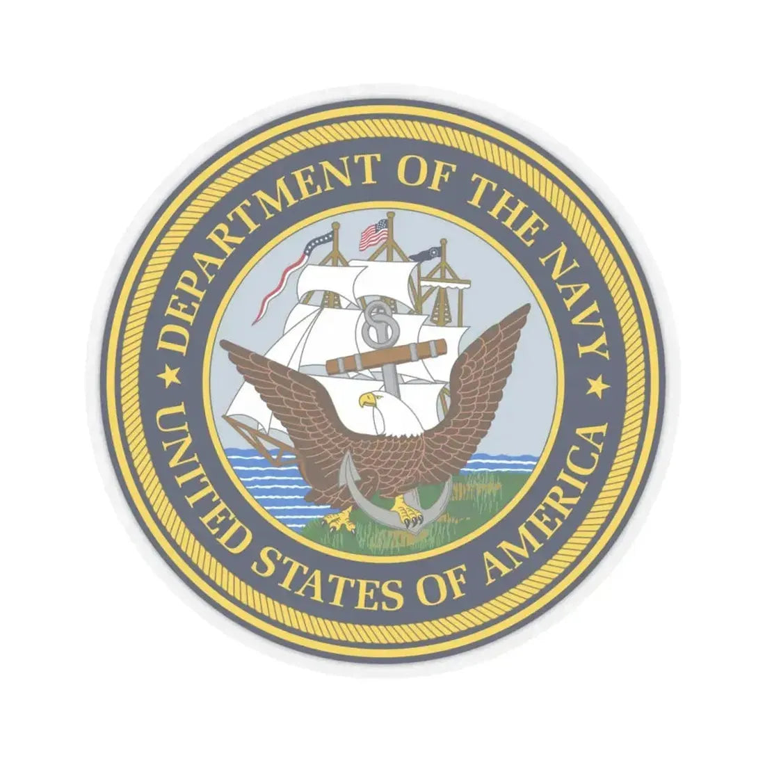 Official Seal of the Department of the Navy (U.S. Navy) STICKER Vinyl Kiss-Cut Decal 6 Inch Transparent - The Sticker Space