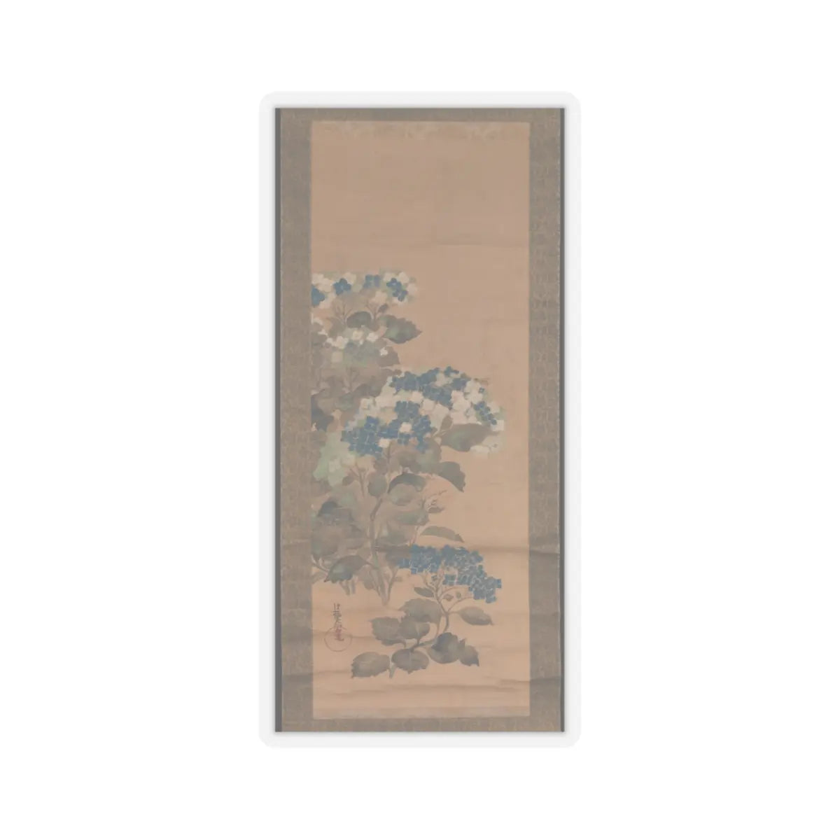 Ogata Kōrin - Hydrangeas - 18th century v1 - STICKER Vinyl Kiss-Cut Decal