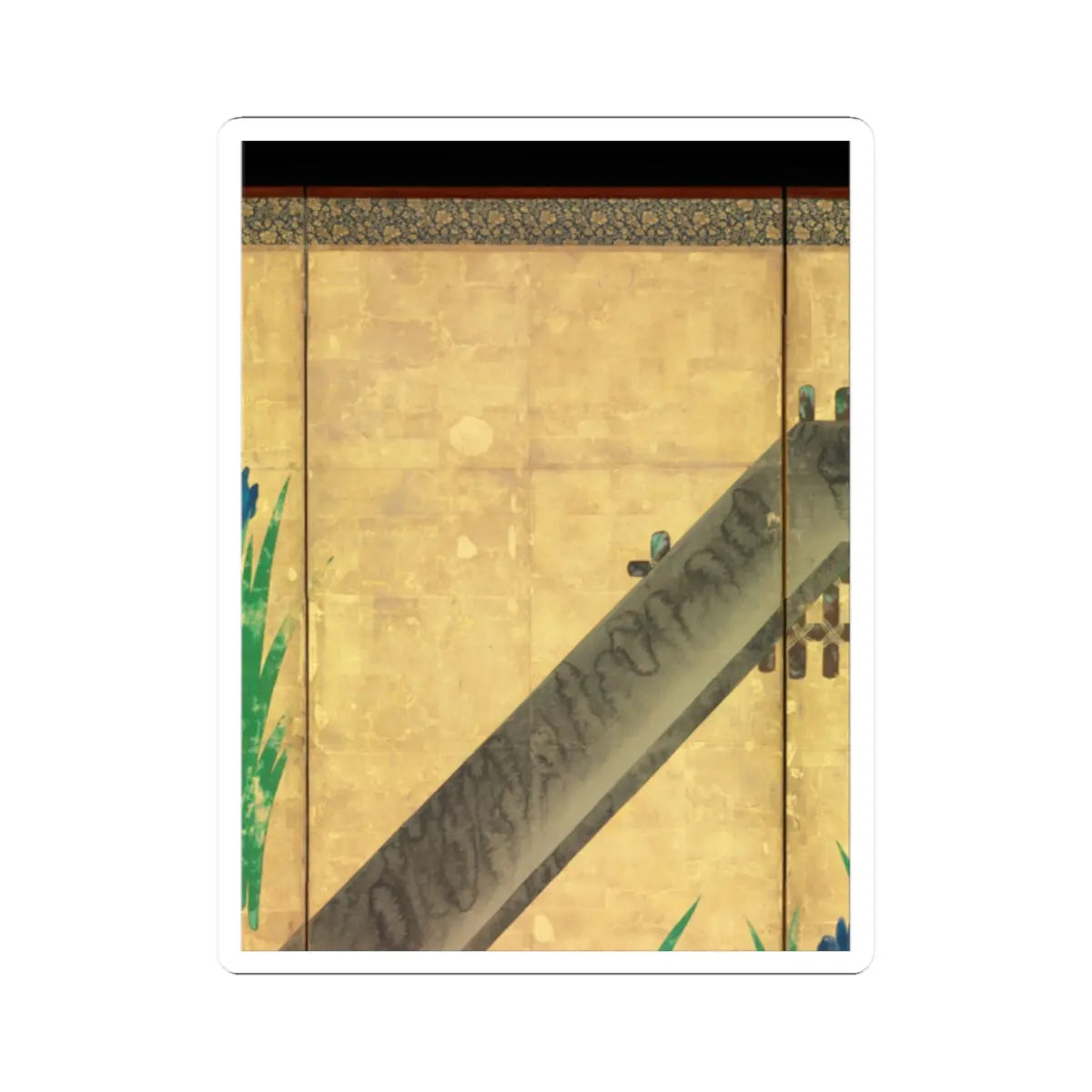 Ogata Kōrin - Irises at Yatsuhashi (Eight Bridges) - after 1709 v12 - STICKER Vinyl Kiss-Cut Decal