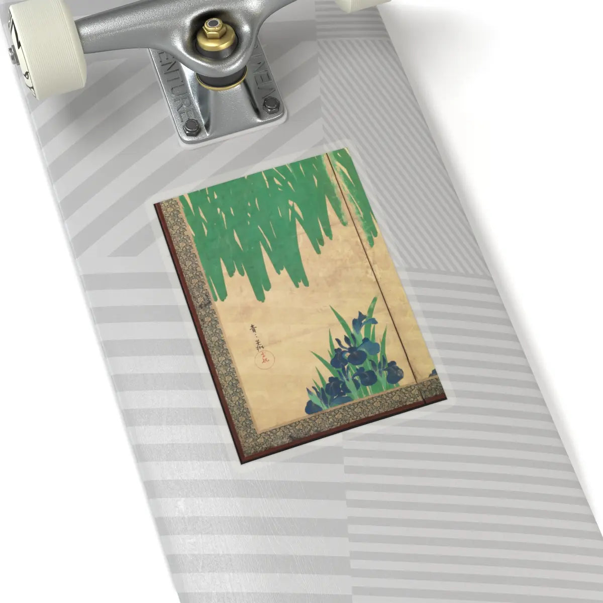 Ogata Kōrin - Irises at Yatsuhashi (Eight Bridges) - after 1709 v27 - STICKER Vinyl Kiss-Cut Decal