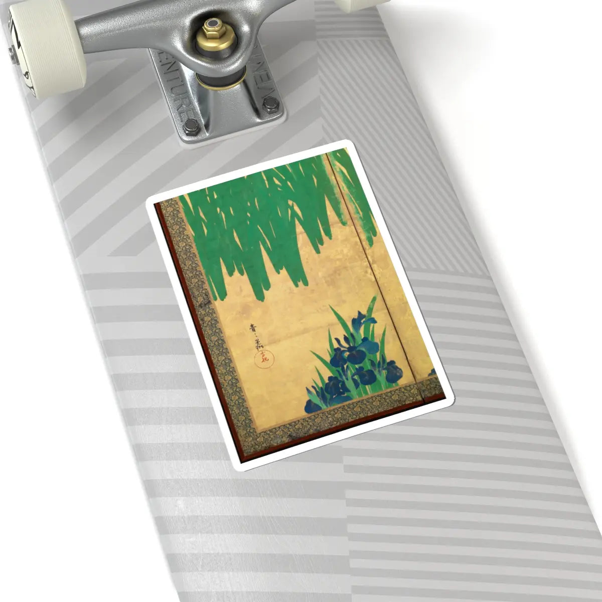 Ogata Kōrin - Irises at Yatsuhashi (Eight Bridges) - after 1709 v27 - STICKER Vinyl Kiss-Cut Decal