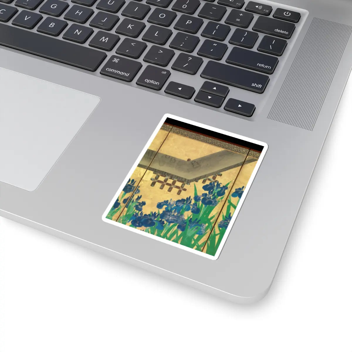 Ogata Kōrin - Irises at Yatsuhashi (Eight Bridges) - after 1709 v8 - STICKER Vinyl Kiss-Cut Decal