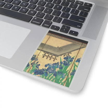 Ogata Kōrin - Irises at Yatsuhashi (Eight Bridges) - after 1709 v8 - STICKER Vinyl Kiss-Cut Decal