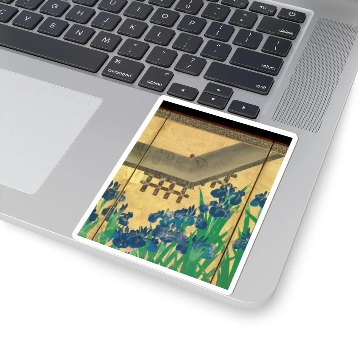 Ogata Kōrin - Irises at Yatsuhashi (Eight Bridges) - after 1709 v8 - STICKER Vinyl Kiss-Cut Decal