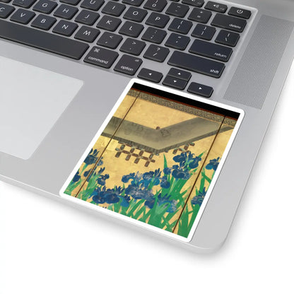 Ogata Kōrin - Irises at Yatsuhashi (Eight Bridges) - after 1709 v8 - STICKER Vinyl Kiss-Cut Decal