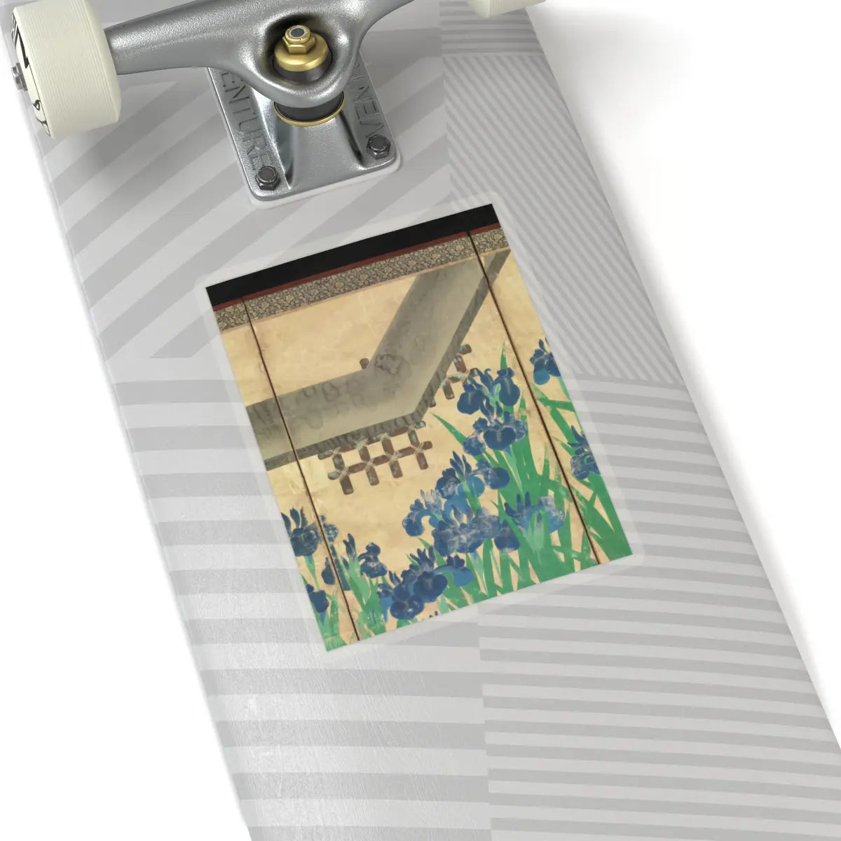 Ogata Kōrin - Irises at Yatsuhashi (Eight Bridges) - after 1709 v8 - STICKER Vinyl Kiss-Cut Decal