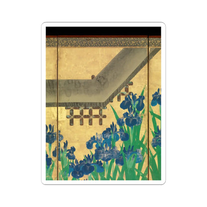 Ogata Kōrin - Irises at Yatsuhashi (Eight Bridges) - after 1709 v8 - STICKER Vinyl Kiss-Cut Decal