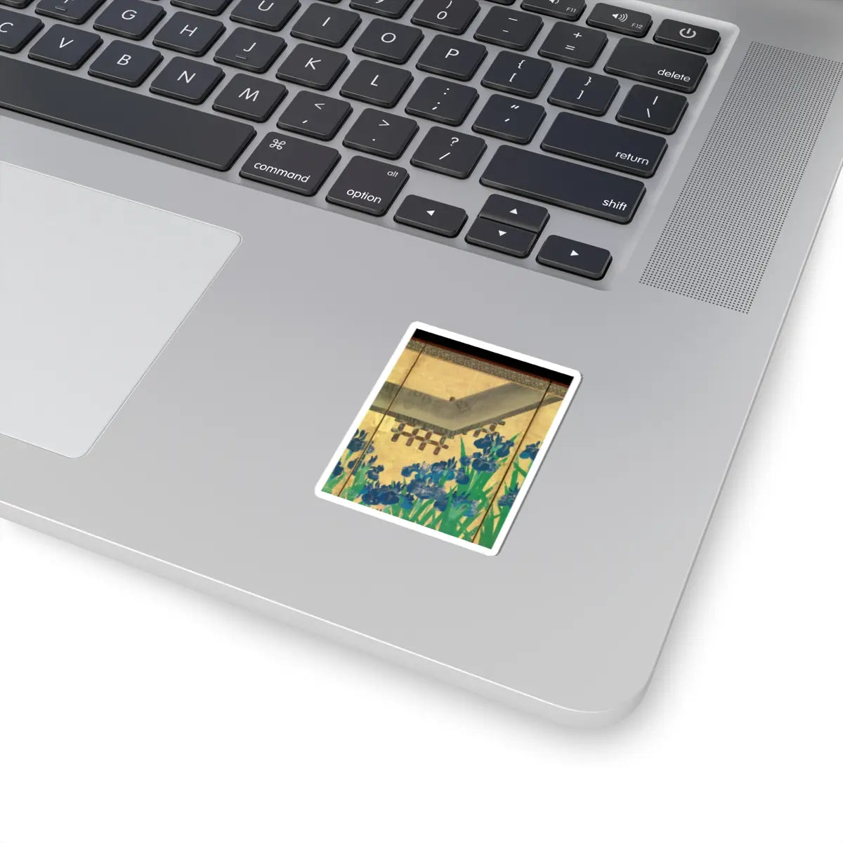 Ogata Kōrin - Irises at Yatsuhashi (Eight Bridges) - after 1709 v8 - STICKER Vinyl Kiss-Cut Decal