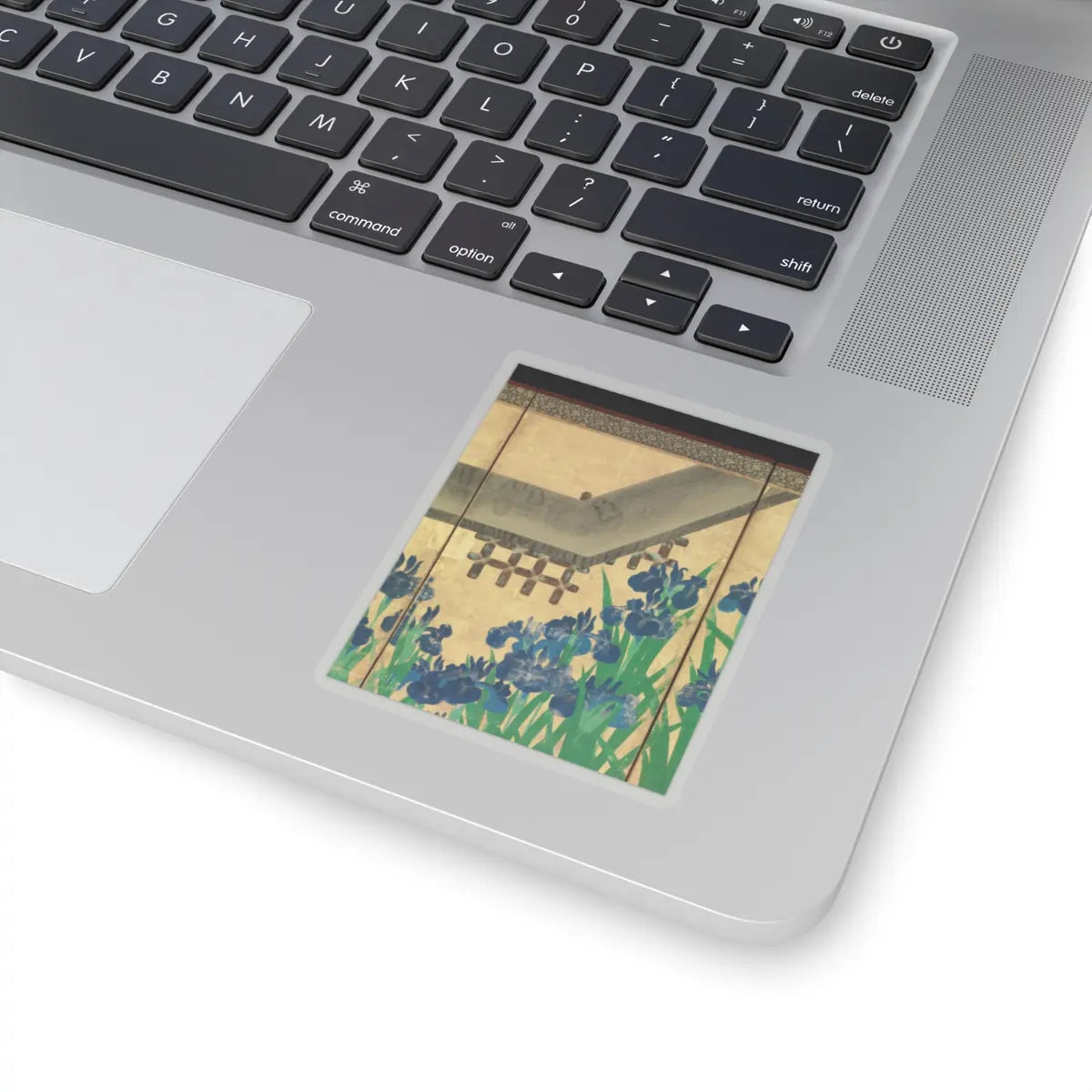 Ogata Kōrin - Irises at Yatsuhashi (Eight Bridges) - after 1709 v8 - STICKER Vinyl Kiss-Cut Decal