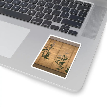 Ogata Kōrin - White Poppies on Gold Ground - unknown v3 - STICKER Vinyl Kiss-Cut Decal