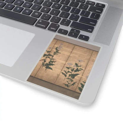 Ogata Kōrin - White Poppies on Gold Ground - unknown v3 - STICKER Vinyl Kiss-Cut Decal