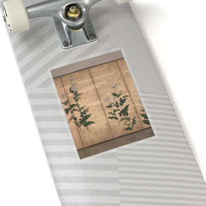 Ogata Kōrin - White Poppies on Gold Ground - unknown v3 - STICKER Vinyl Kiss-Cut Decal