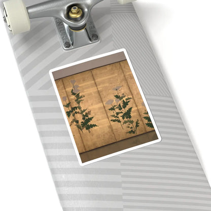 Ogata Kōrin - White Poppies on Gold Ground - unknown v3 - STICKER Vinyl Kiss-Cut Decal