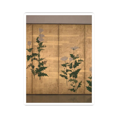 Ogata Kōrin - White Poppies on Gold Ground - unknown v3 - STICKER Vinyl Kiss-Cut Decal