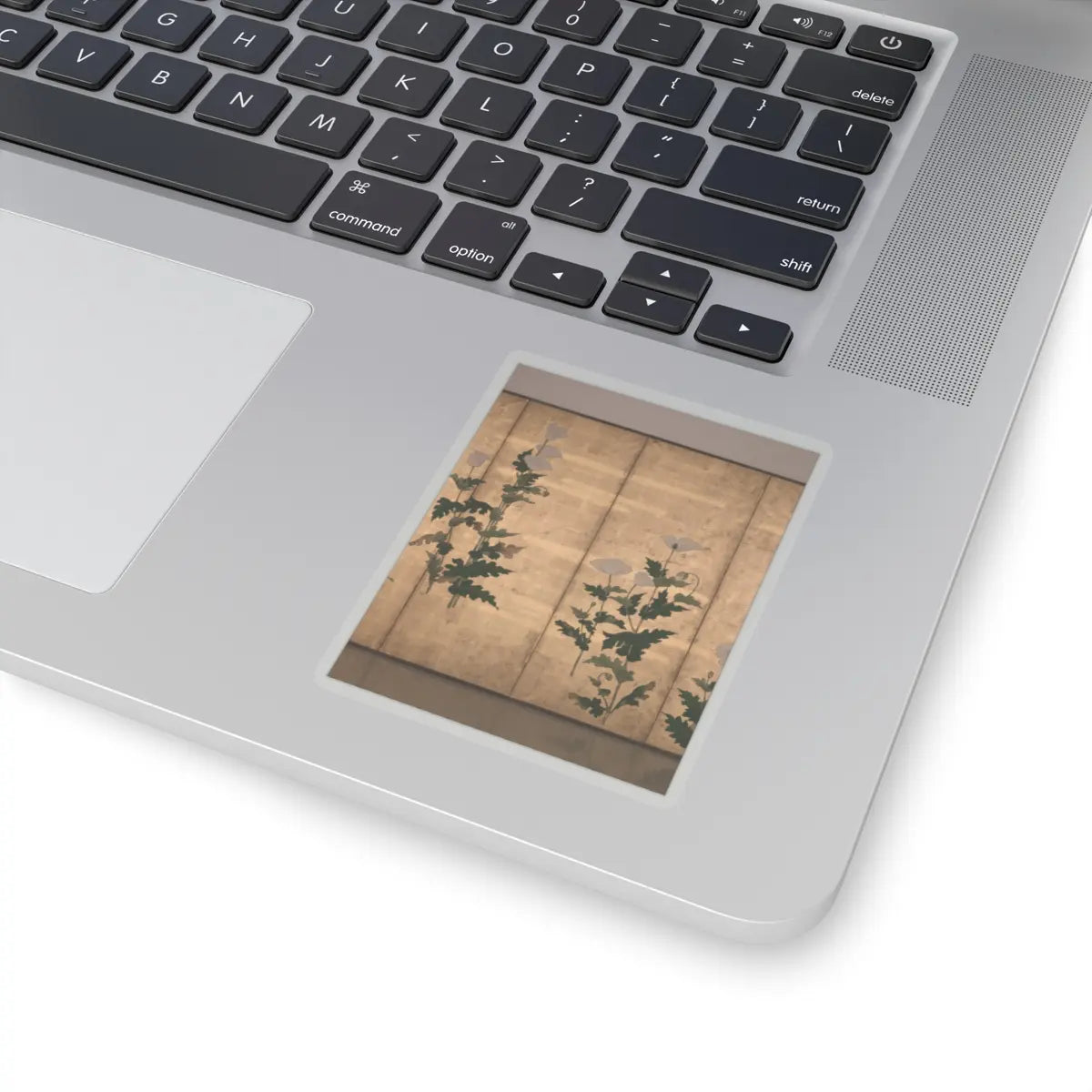 Ogata Kōrin - White Poppies on Gold Ground - unknown v3 - STICKER Vinyl Kiss-Cut Decal