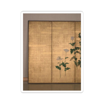 Ogata Kōrin - White Poppies on Gold Ground - unknown v4 - STICKER Vinyl Kiss-Cut Decal
