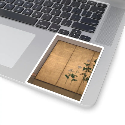 Ogata Kōrin - White Poppies on Gold Ground - unknown v4 - STICKER Vinyl Kiss-Cut Decal