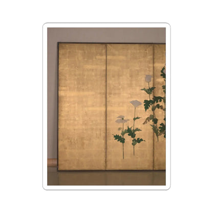 Ogata Kōrin - White Poppies on Gold Ground - unknown v4 - STICKER Vinyl Kiss-Cut Decal