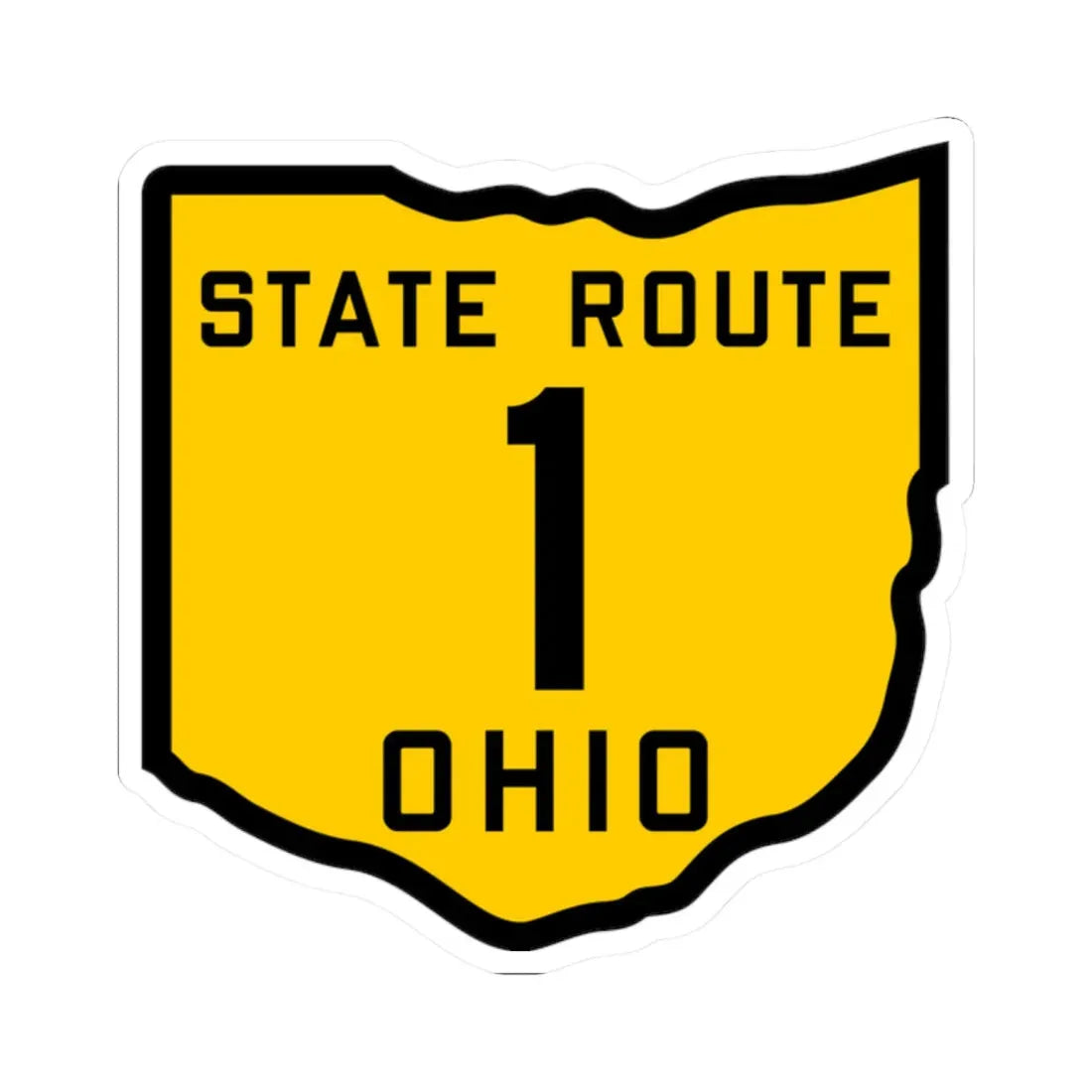 OH-1 1920 (Ohio) (Road Sign) STICKER Vinyl Kiss-Cut Decal 2 Inch White - The Sticker Space