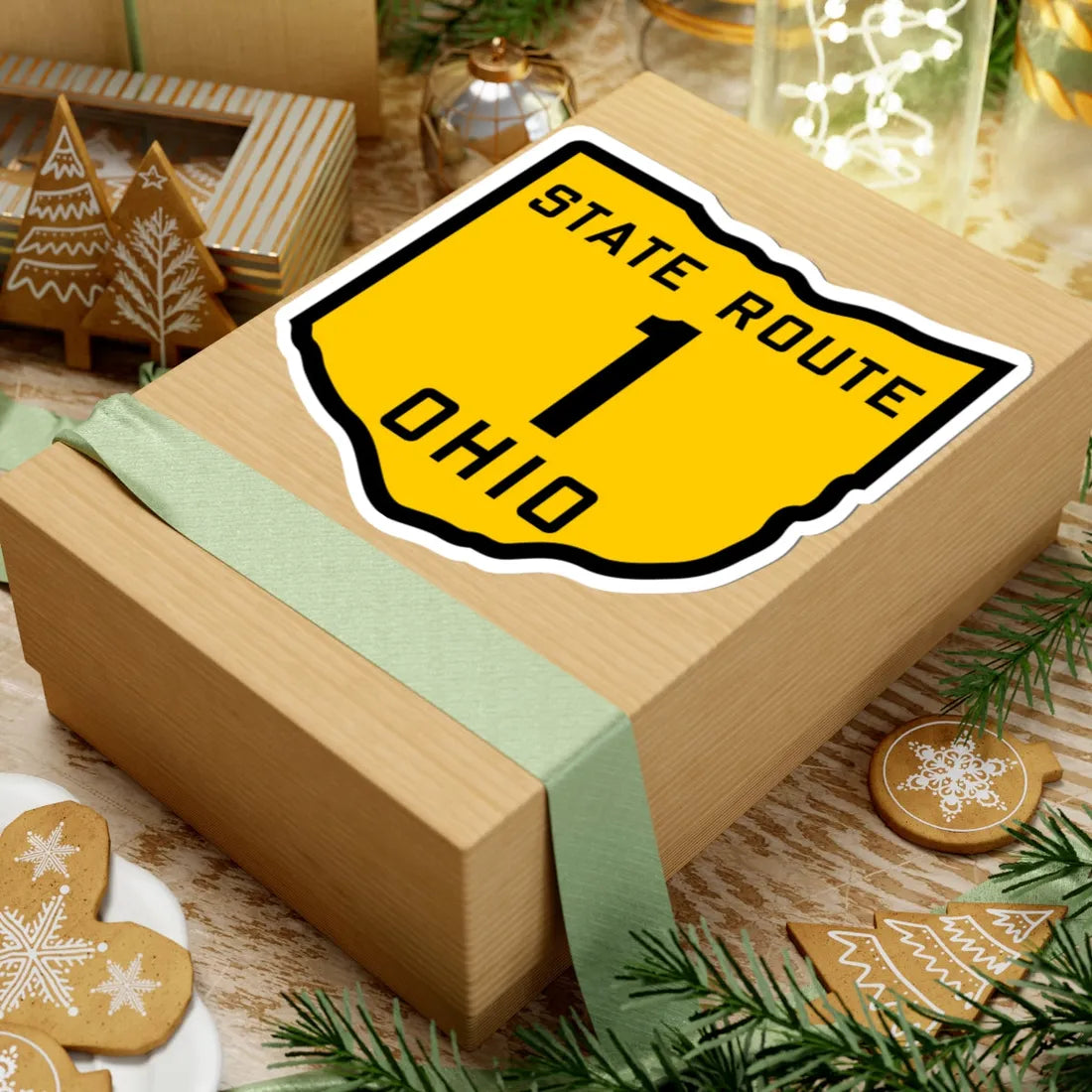 OH-1 1920 (Ohio) (Road Sign) STICKER Vinyl Kiss-Cut Decal - The Sticker Space