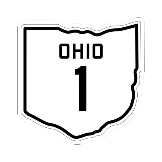 OH-1 1927 (Ohio) (Road Sign) STICKER Vinyl Kiss-Cut Decal 2 Inch White - The Sticker Space