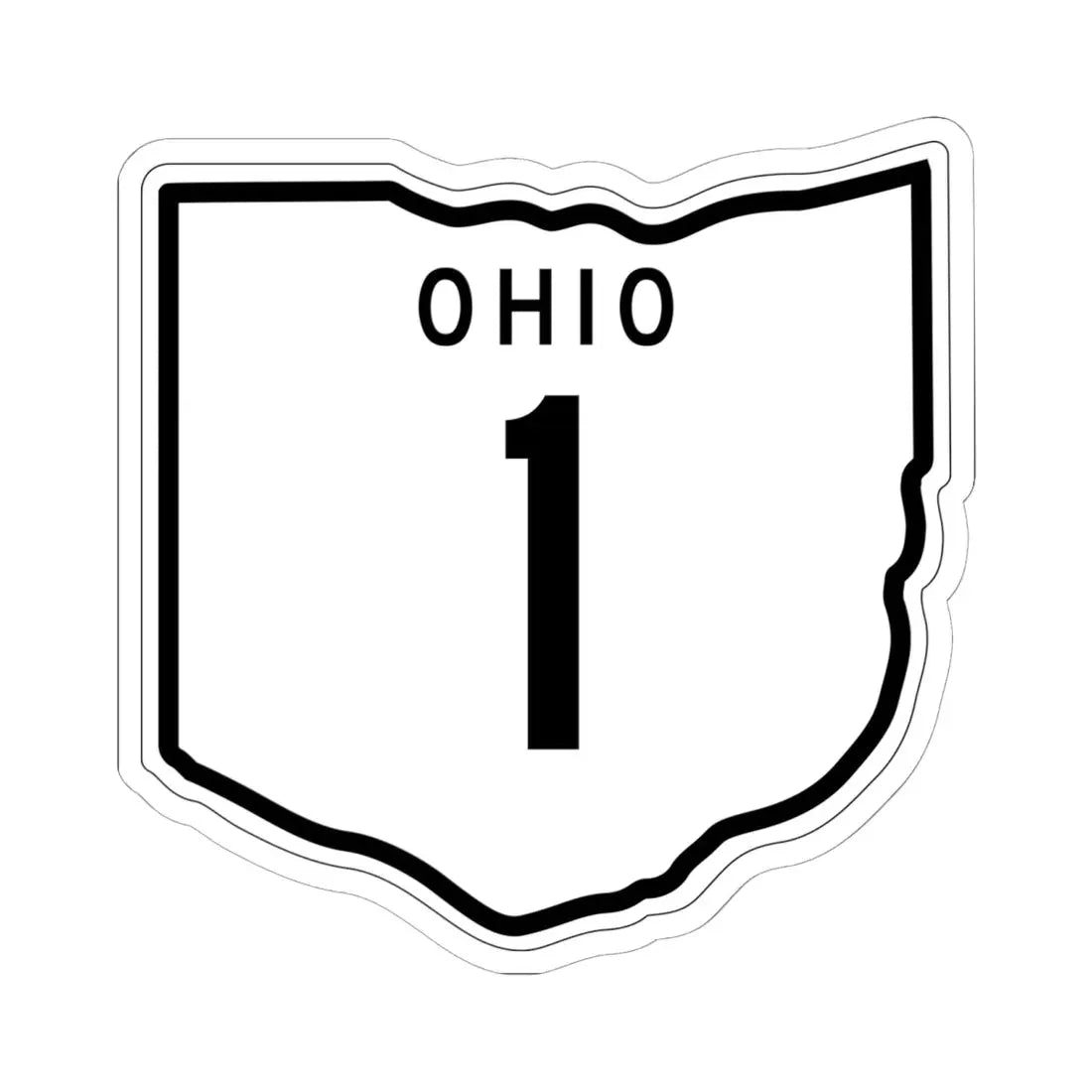 OH-1 1948 (Ohio) (Road Sign) STICKER Vinyl Kiss-Cut Decal 6 Inch White - The Sticker Space