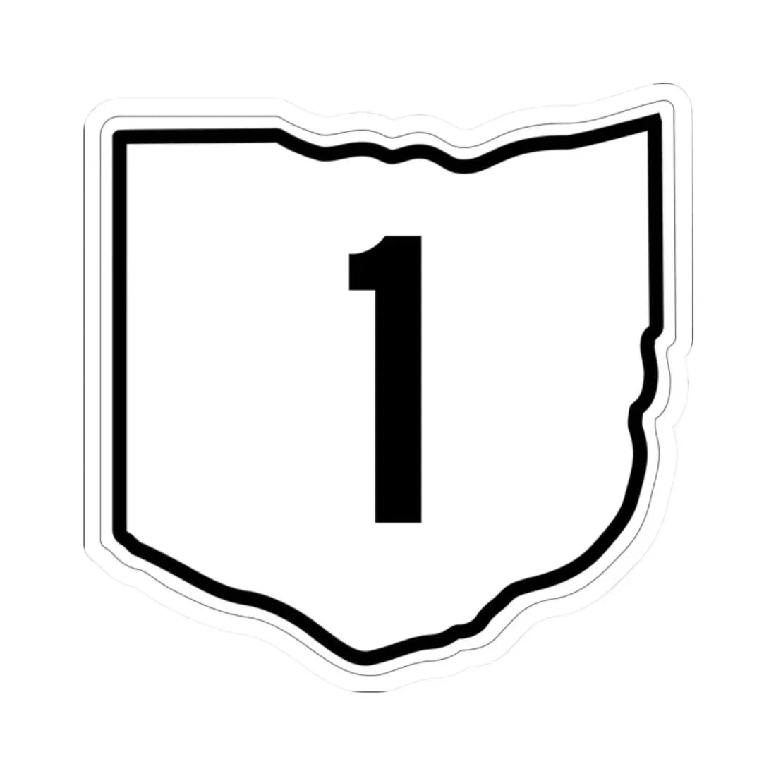OH-1 1960 (Ohio) (Road Sign) STICKER Vinyl Kiss-Cut Decal 2 Inch White - The Sticker Space