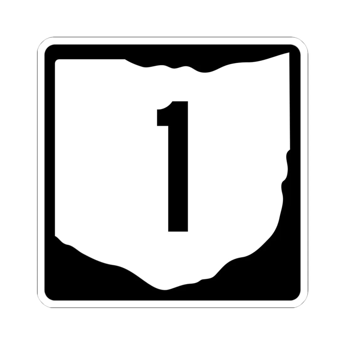 OH-1 (Ohio) (Road Sign) STICKER Vinyl Kiss-Cut Decal 4 Inch White - The Sticker Space