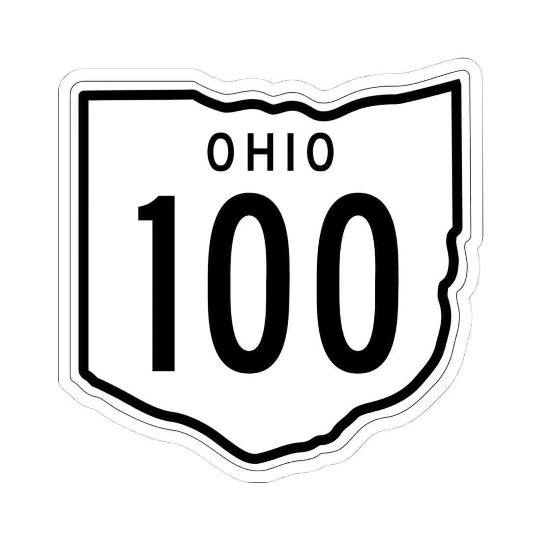 OH-100 1948 (Ohio) (Road Sign) STICKER Vinyl Kiss-Cut Decal 4 Inch White - The Sticker Space