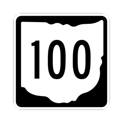 OH-100 1967 (Ohio) (Road Sign) STICKER Vinyl Kiss-Cut Decal 3 Inch White - The Sticker Space