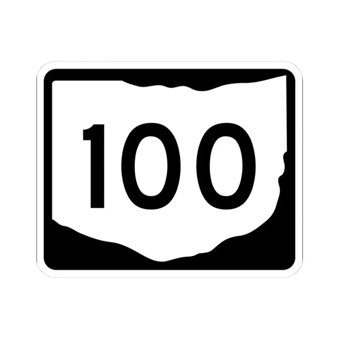 OH-100 (Ohio) (Road Sign) STICKER Vinyl Kiss-Cut Decal 3 Inch White - The Sticker Space