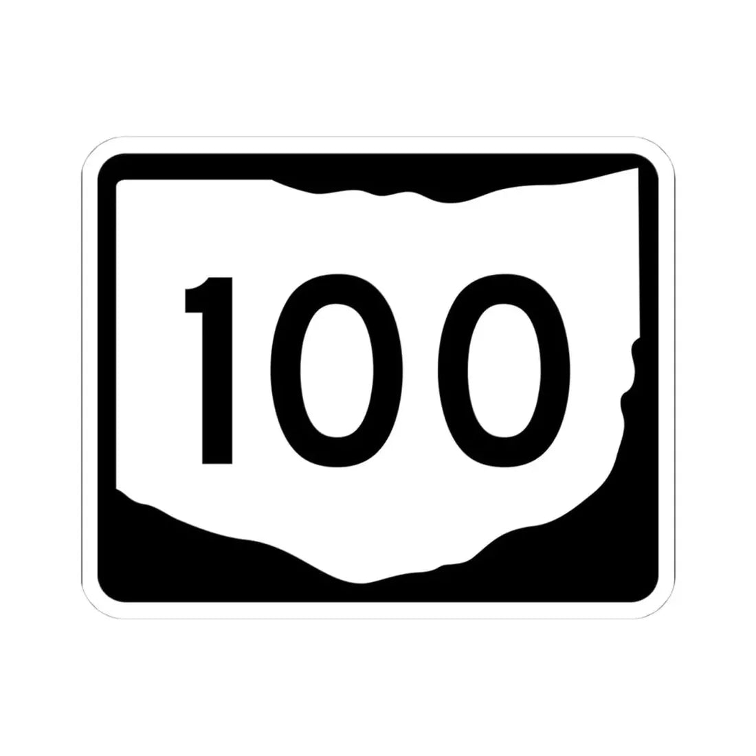 OH-100 (Ohio) (Road Sign) STICKER Vinyl Kiss-Cut Decal 4 Inch White - The Sticker Space