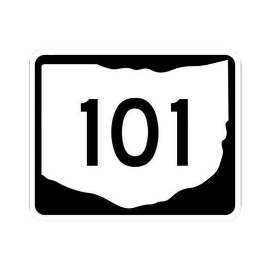 OH-101 (Ohio) (Road Sign) STICKER Vinyl Kiss-Cut Decal 2 Inch White - The Sticker Space