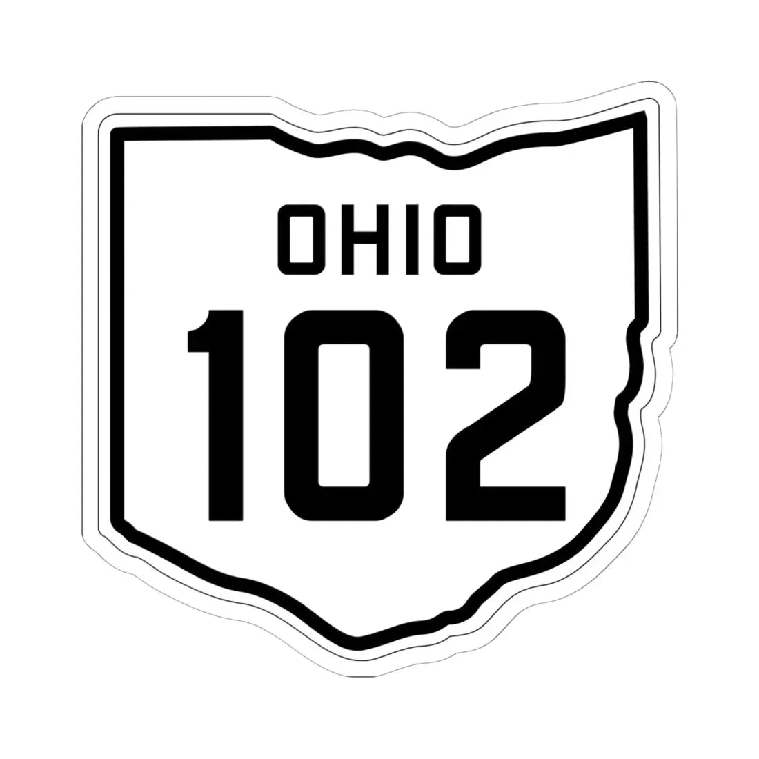 OH-102 1927 (Ohio) (Road Sign) STICKER Vinyl Kiss-Cut Decal 6 Inch White - The Sticker Space