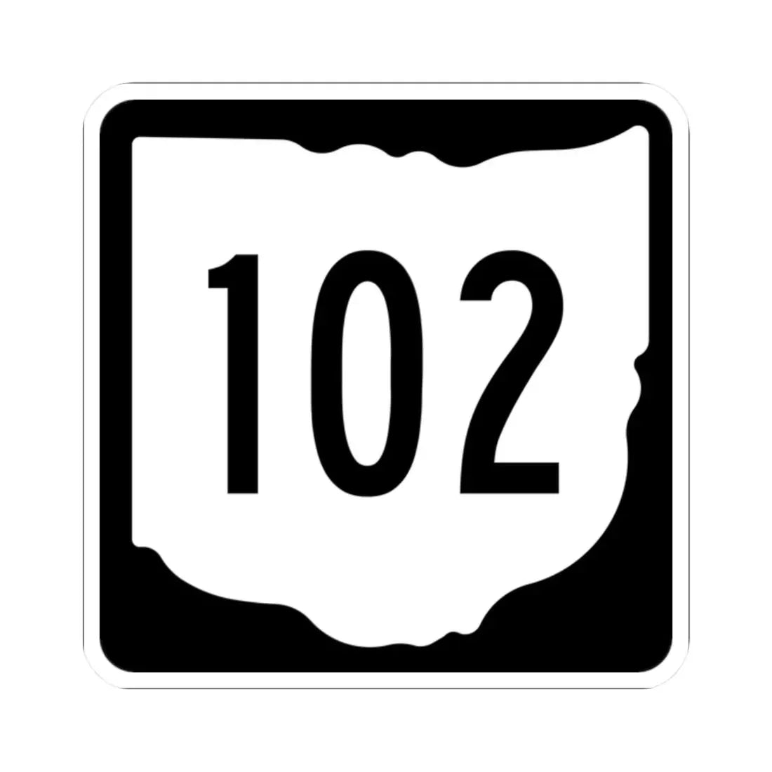 OH-102 1967 (Ohio) (Road Sign) STICKER Vinyl Kiss-Cut Decal 2 Inch White - The Sticker Space