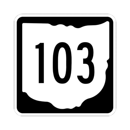 OH-103 1967 (Ohio) (Road Sign) STICKER Vinyl Kiss-Cut Decal 4 Inch White - The Sticker Space