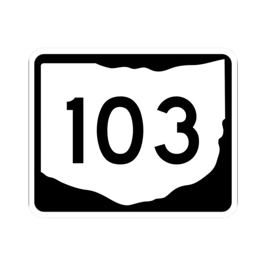 OH-103 (Ohio) (Road Sign) STICKER Vinyl Kiss-Cut Decal 2 Inch White - The Sticker Space