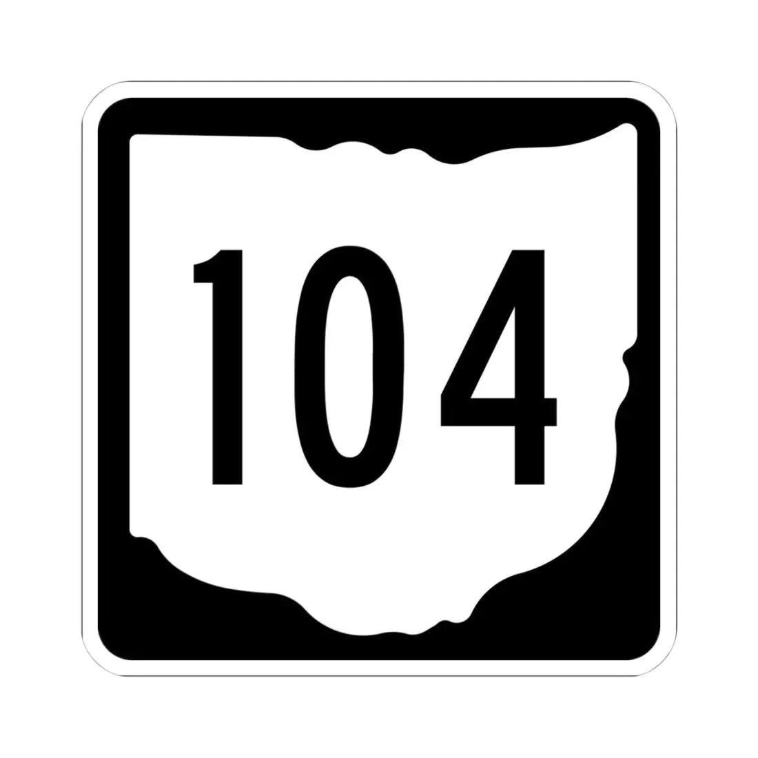 OH-104 1967 (Ohio) (Road Sign) STICKER Vinyl Kiss-Cut Decal 4 Inch White - The Sticker Space