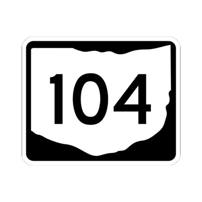 OH-104 (Ohio) (Road Sign) STICKER Vinyl Kiss-Cut Decal 4 Inch White - The Sticker Space