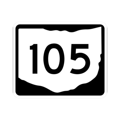 OH-105 (Ohio) (Road Sign) STICKER Vinyl Kiss-Cut Decal 2 Inch White - The Sticker Space