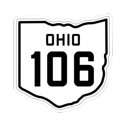 OH-106 1927 (Ohio) (Road Sign) STICKER Vinyl Kiss-Cut Decal 4 Inch White - The Sticker Space