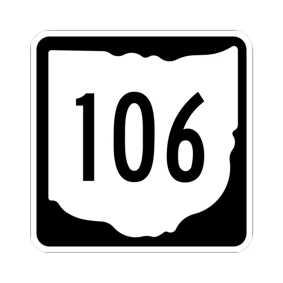 OH-106 1967 (Ohio) (Road Sign) STICKER Vinyl Kiss-Cut Decal 3 Inch White - The Sticker Space