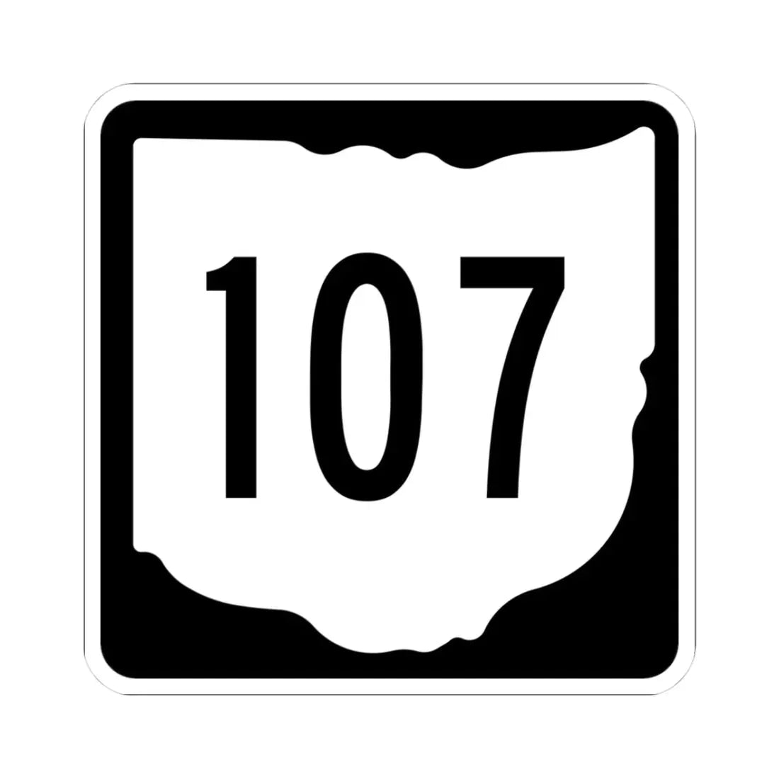 OH-107 1967 (Ohio) (Road Sign) STICKER Vinyl Kiss-Cut Decal 3 Inch White - The Sticker Space