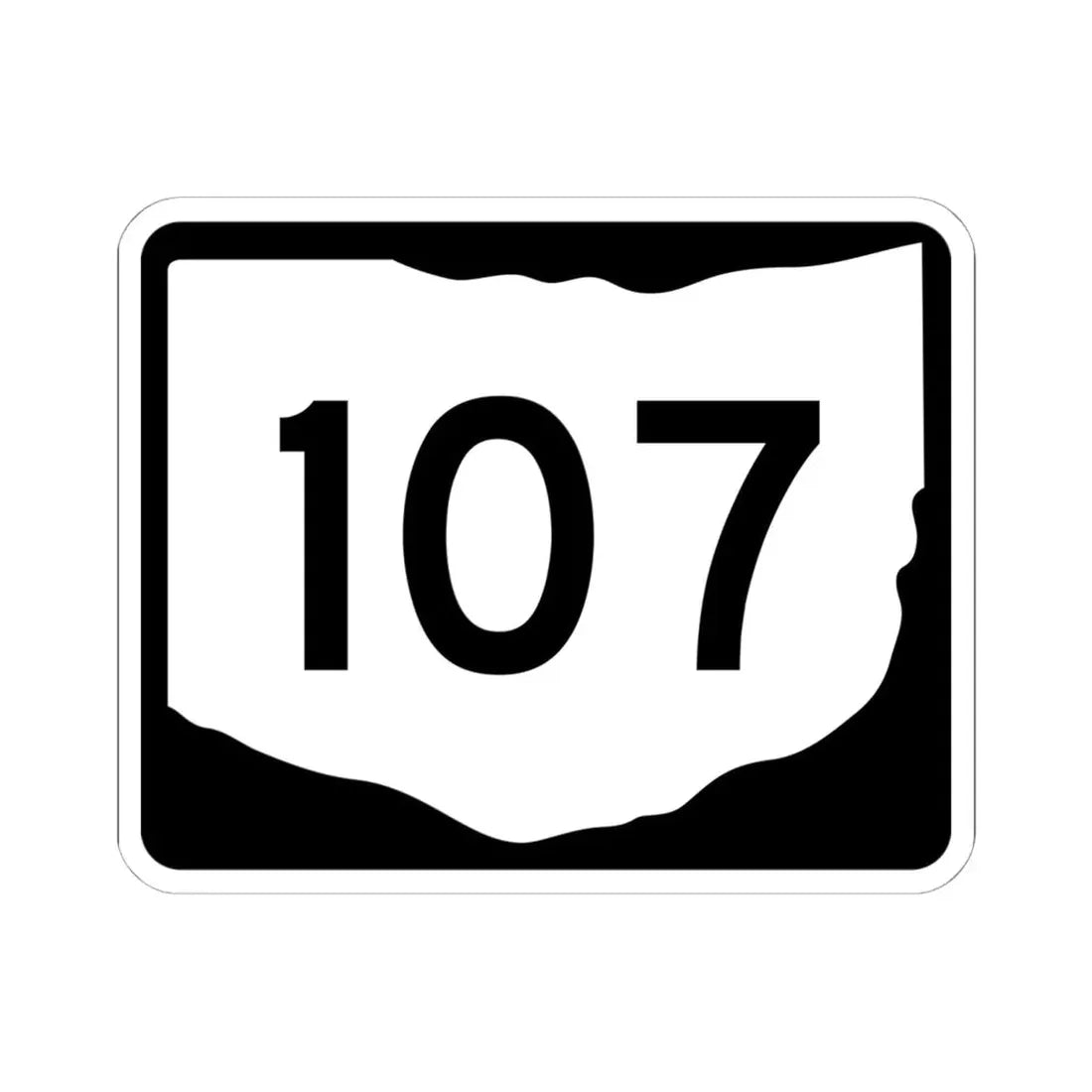 OH-107 (Ohio) (Road Sign) STICKER Vinyl Kiss-Cut Decal 6 Inch White - The Sticker Space