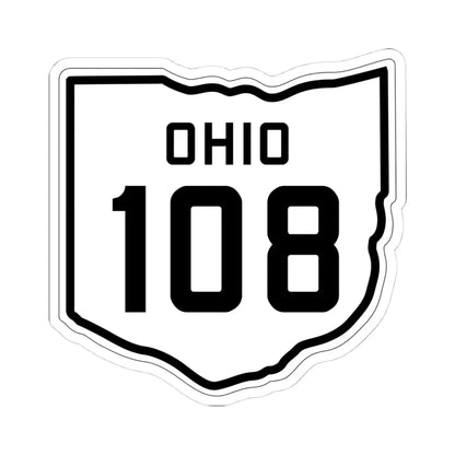 OH-108 1927 (Ohio) (Road Sign) STICKER Vinyl Kiss-Cut Decal 4 Inch White - The Sticker Space