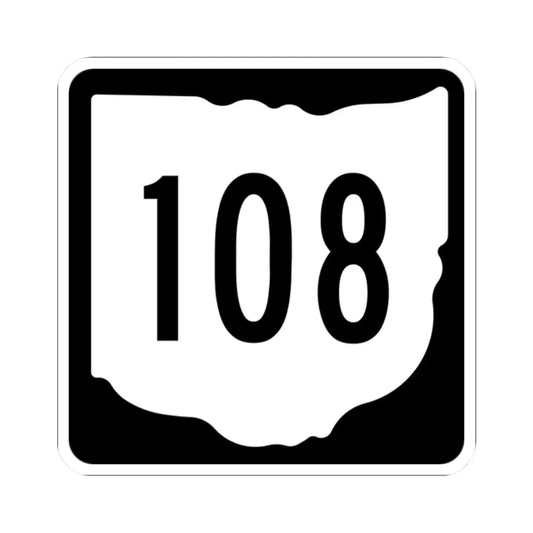 OH-108 1967 (Ohio) (Road Sign) STICKER Vinyl Kiss-Cut Decal 2 Inch White - The Sticker Space